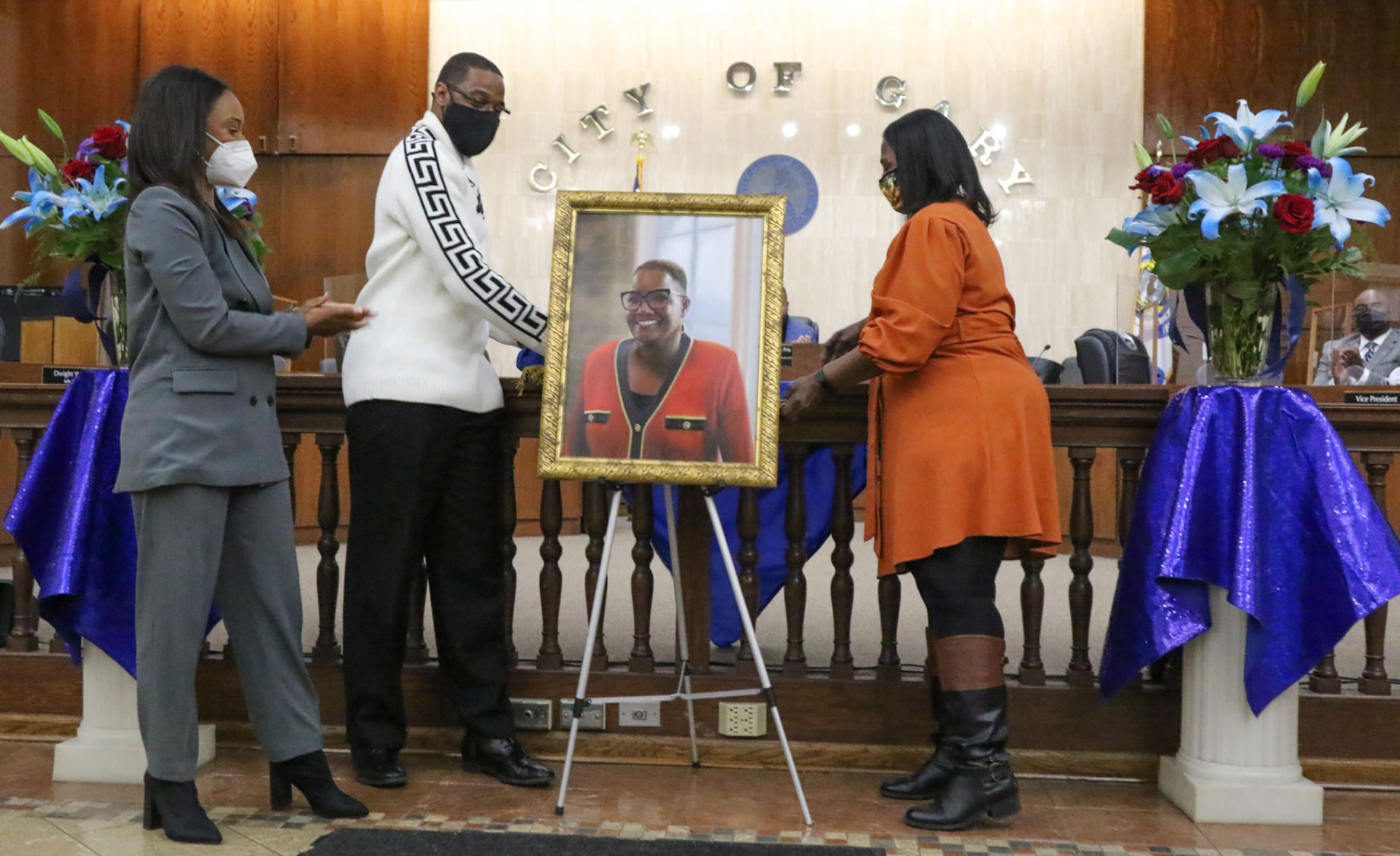 portrait unveiling of former mayor Karen Freeman-Wilson